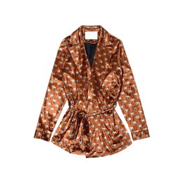 Customized full printed women's suit fashion style single-breasted suit jacket with belt suede women's suit fashion suit FA392 Customized full printed women's suit fashion style single-breasted suit jacket with belt suede women's suit fashion suit FA392